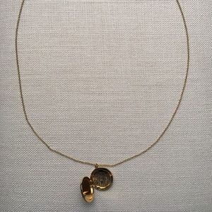 J. Crew Gold Locket Necklace
